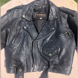 Wilson’s black leather cropped jacket